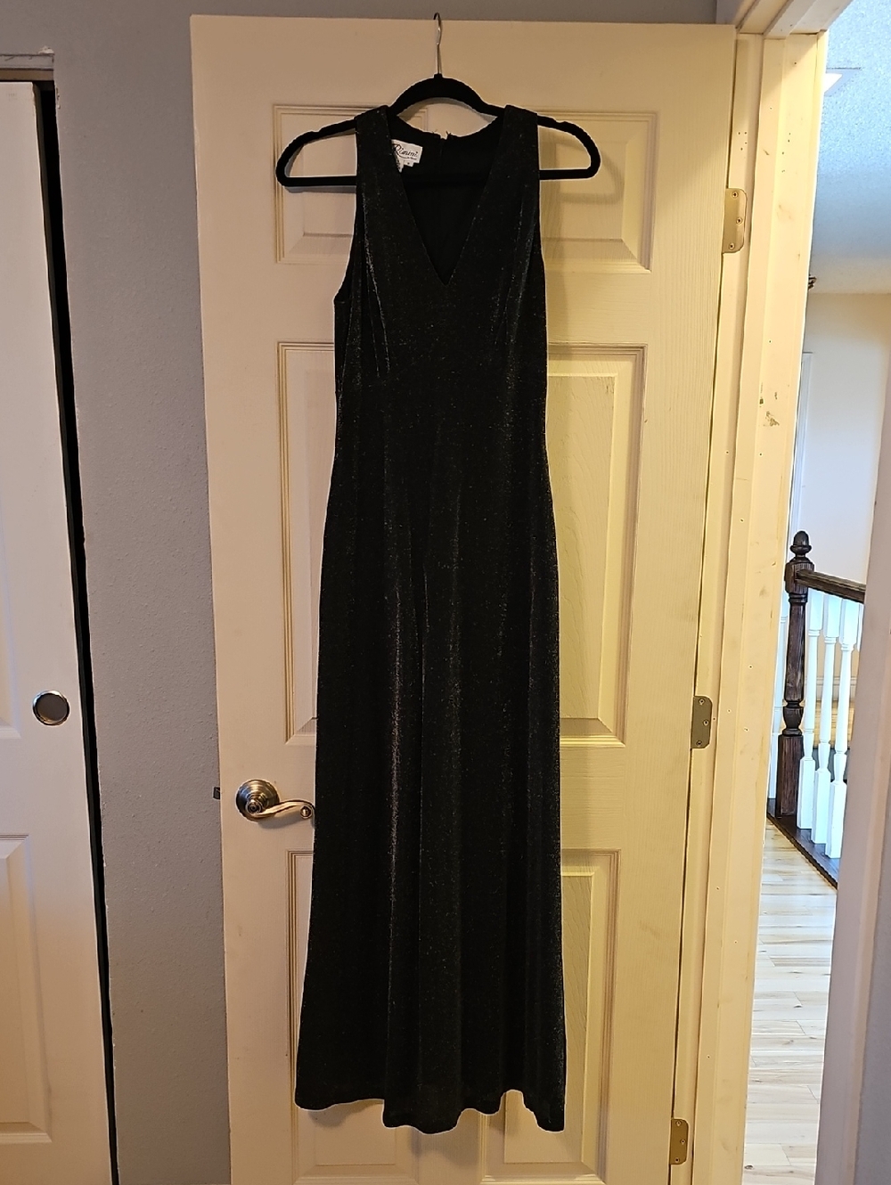 Rimini Black Sparkle V-Neck Maxi Dress